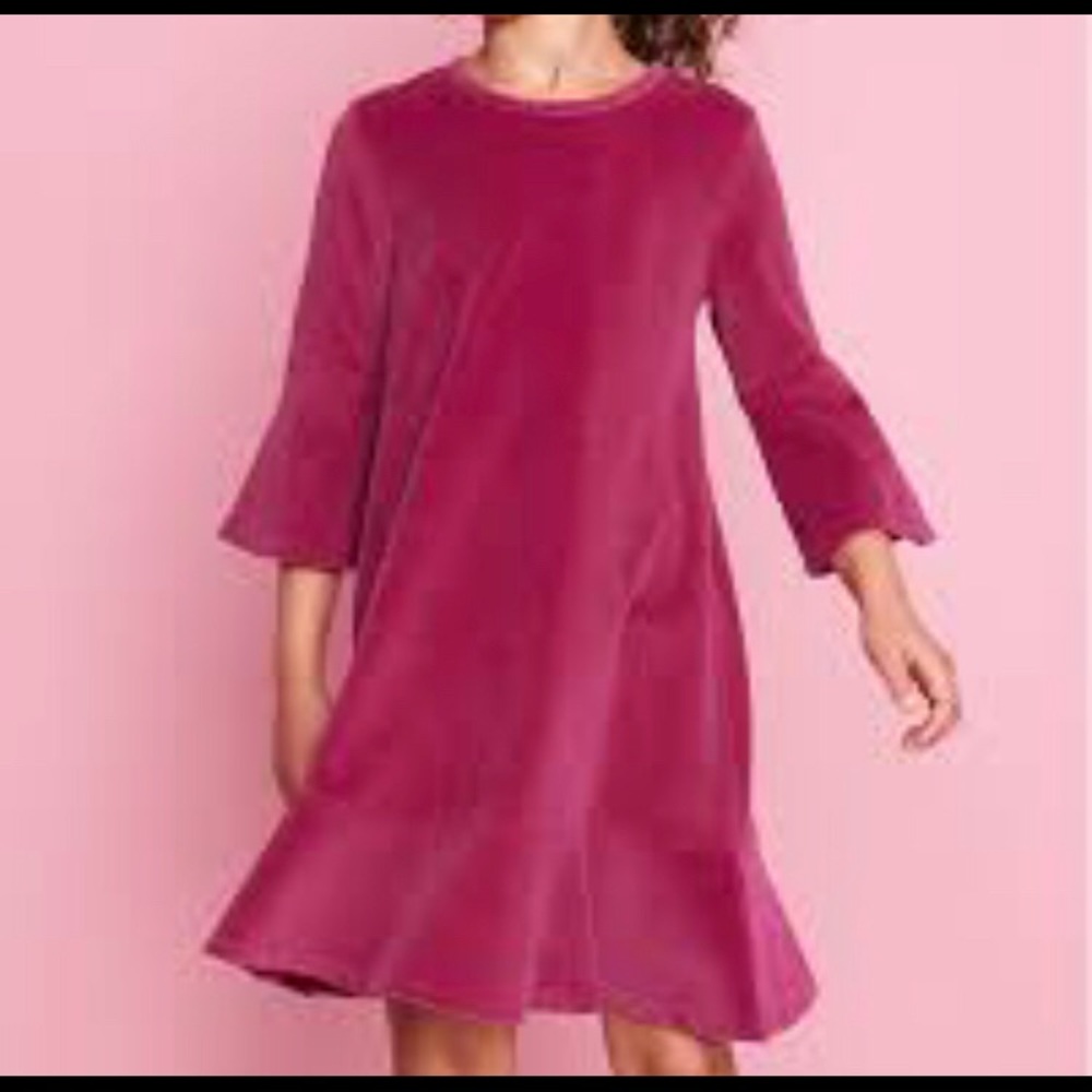 Garnet Hill • Madeline Girls Pink Velour Dress - 10